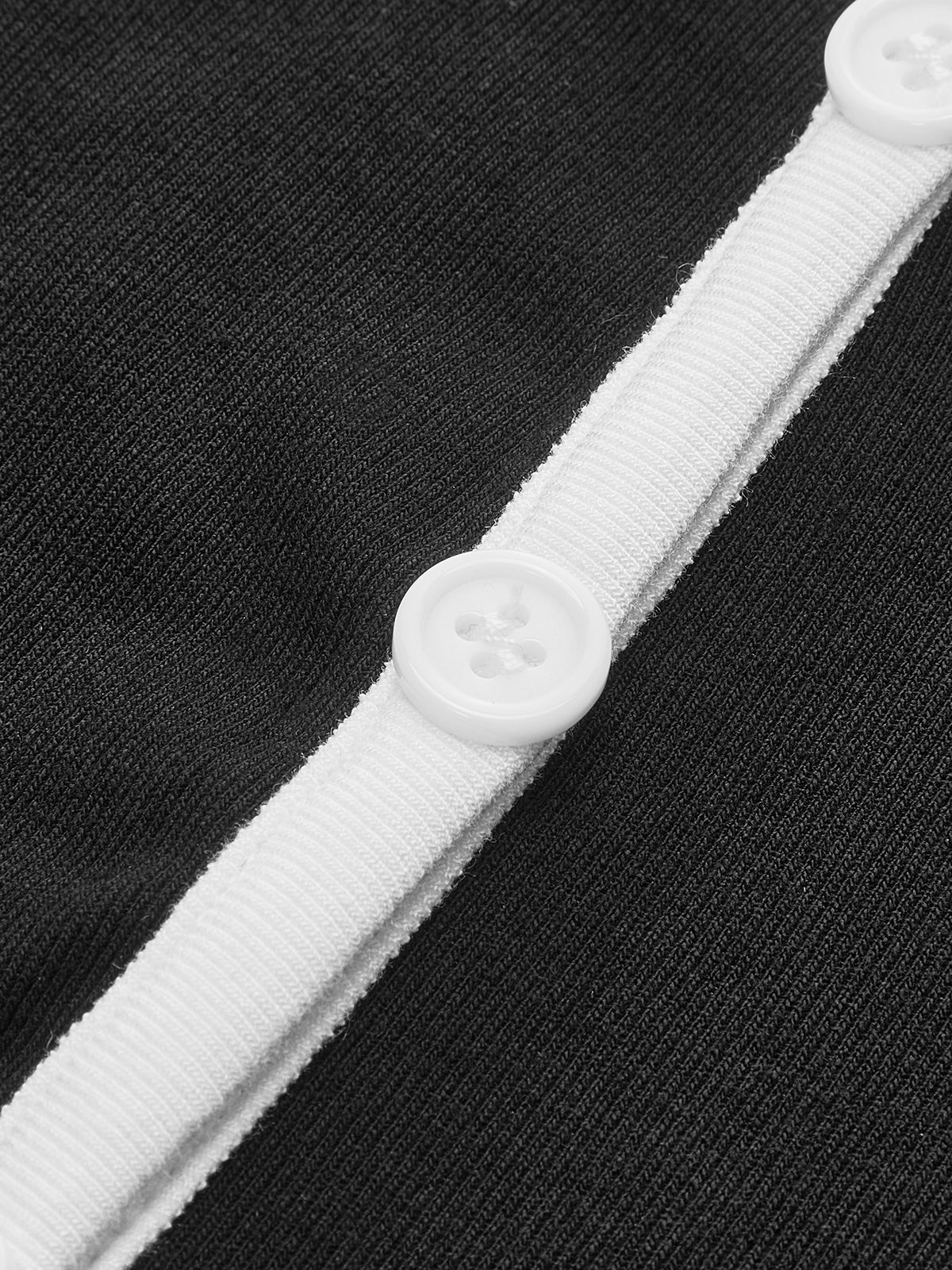 Kare Yaka Kontrast Kesim Uzun Kollu Örgü Gömlek