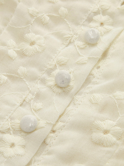 Dantel Kenarlı Çiçekli Peplum Üst