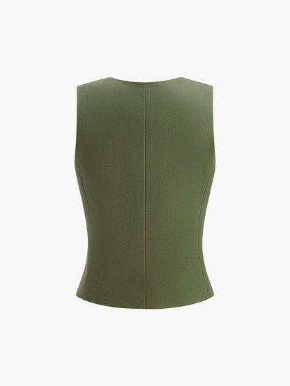 Kemerli V Yaka Düğmeli Şort Takımı