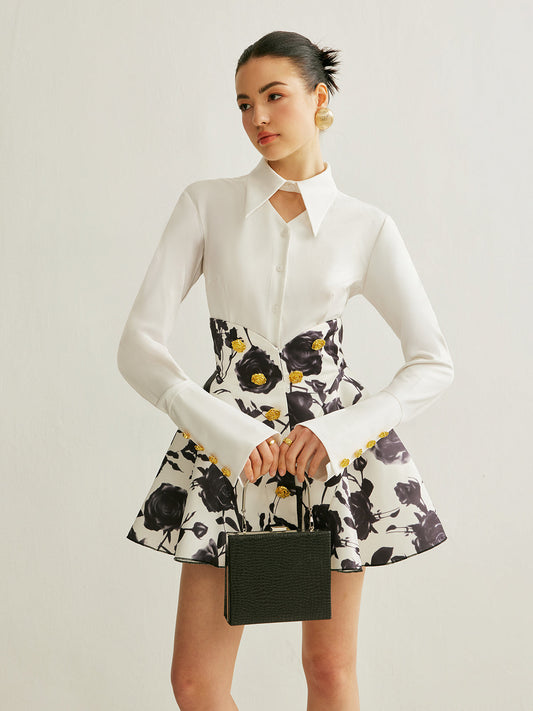 Metal Düğmeli Kesik Polo Tişört