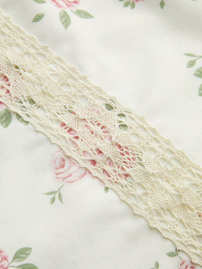 Tatlım Dantel Panelli Çiçekli Elbise