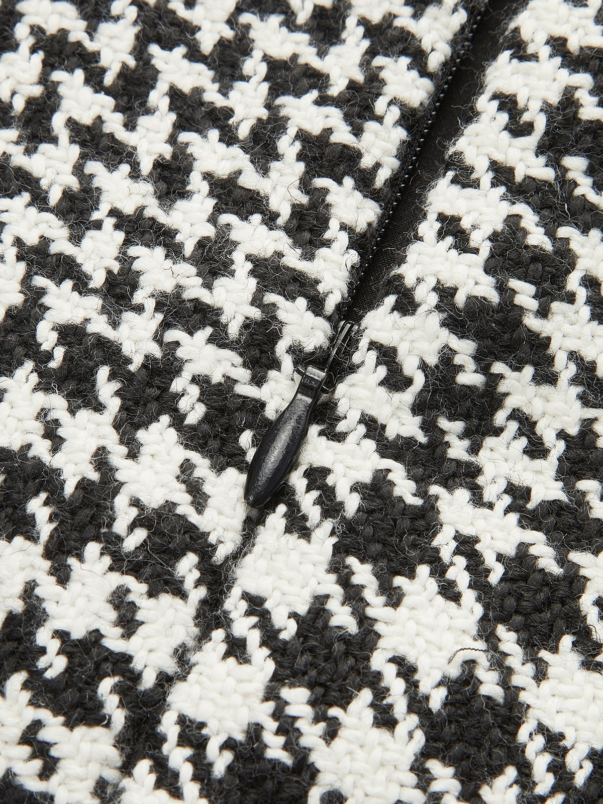 Yün Karışımlı Kareli Mini Etek