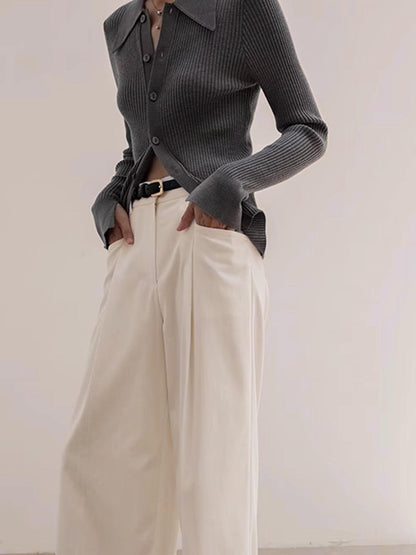 Ribbed Yaka İnce Hırka