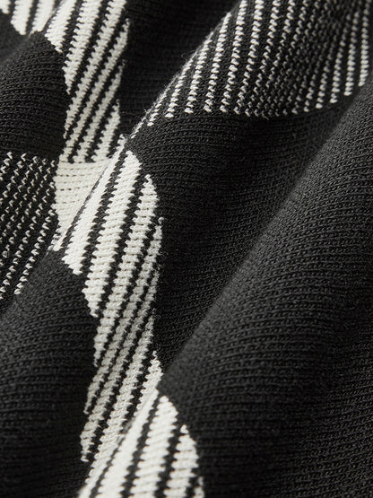 Retro Kareli Örgü Atlet Elbise