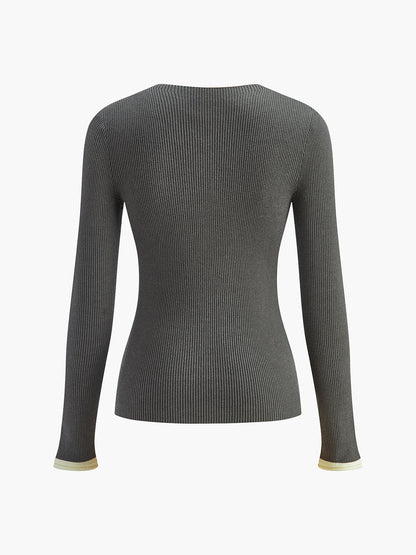 Düz Düğmeli Örgü Hırka