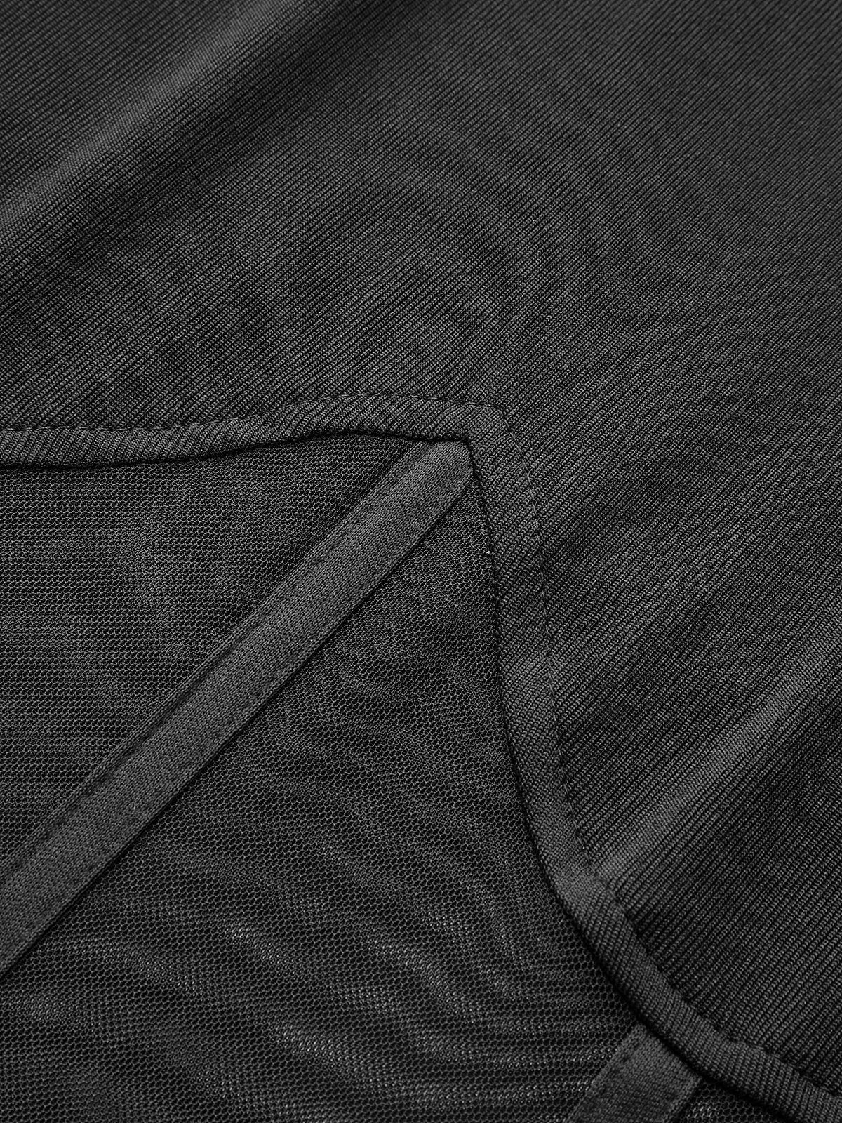 Şeffaf File Kombinasyon Uzun Kollu Üst