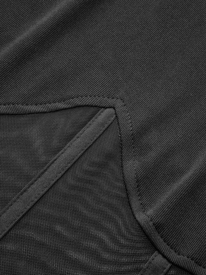 Şeffaf File Kombinasyon Uzun Kollu Üst