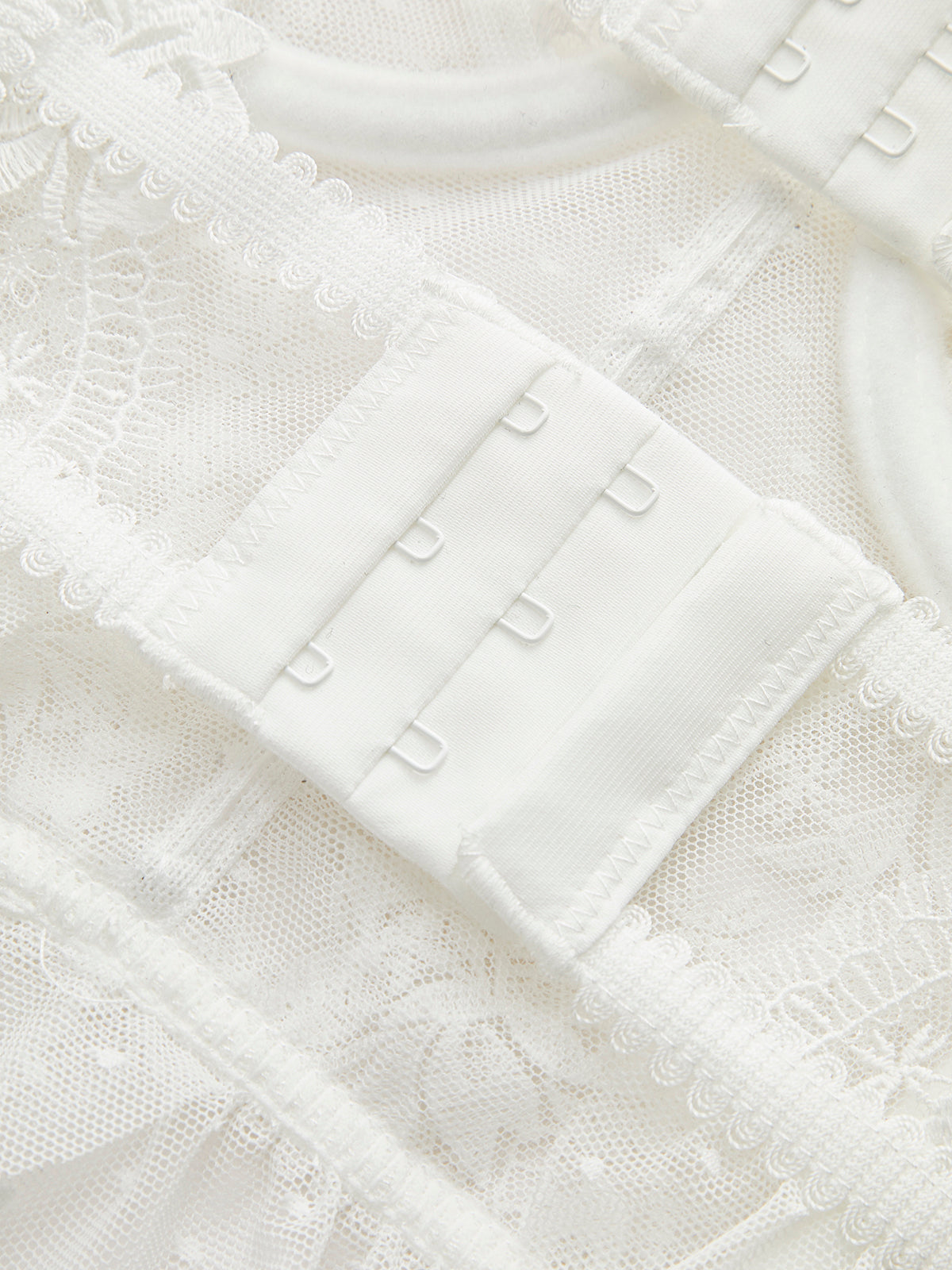 Çiçekli Şeffaf Dantel File Korse Kısa Üst