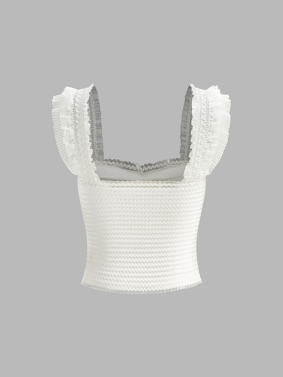 Fırfırlı Askılı Düğmeli Fırfırlı Üst