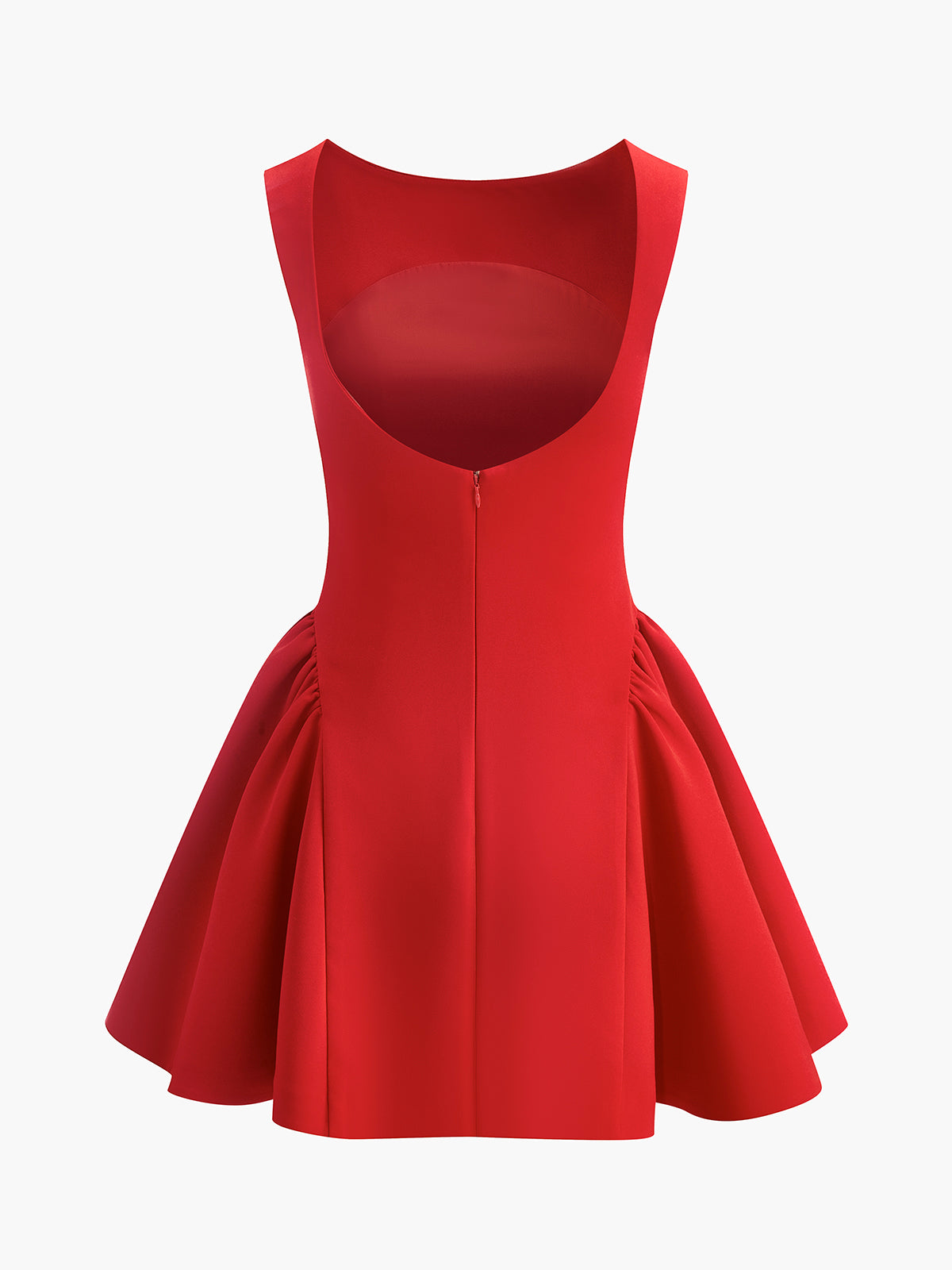 Sırtı Açık Kolsuz Kloş Elbise