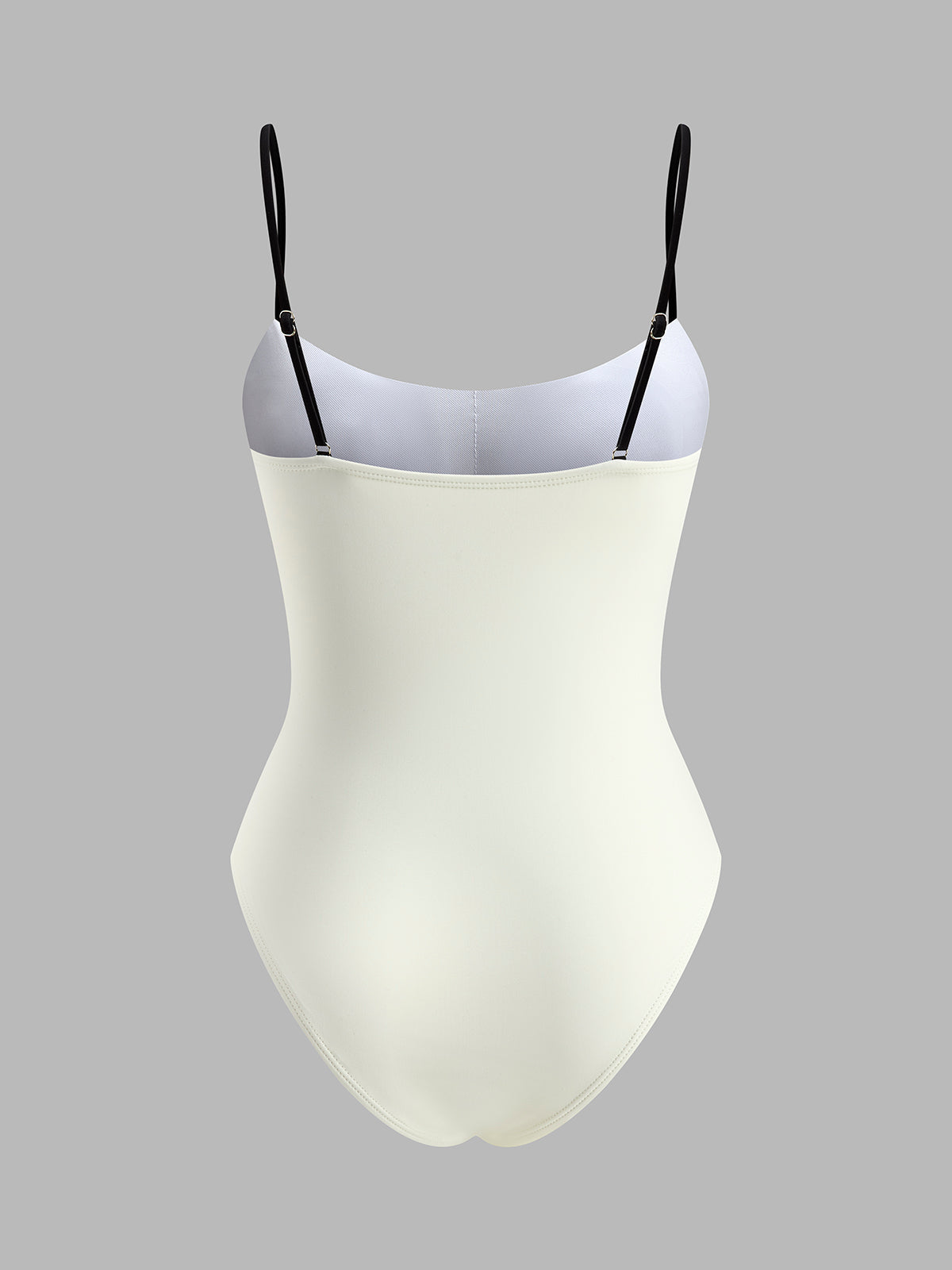 Kontrast Kesim İnce Askılı Tek Parça Mayo