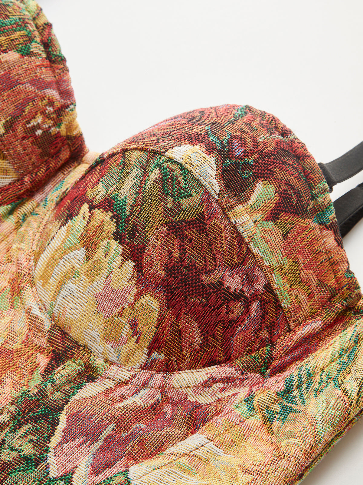 Çiçekli Jakarlı Büstiyer Korse Üst