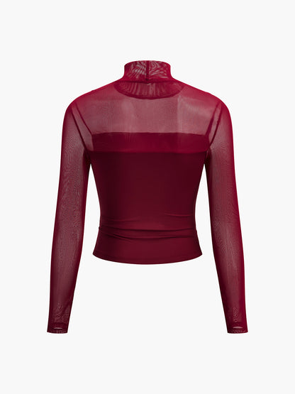 Pliseli Şeffaf Panelli Tişört