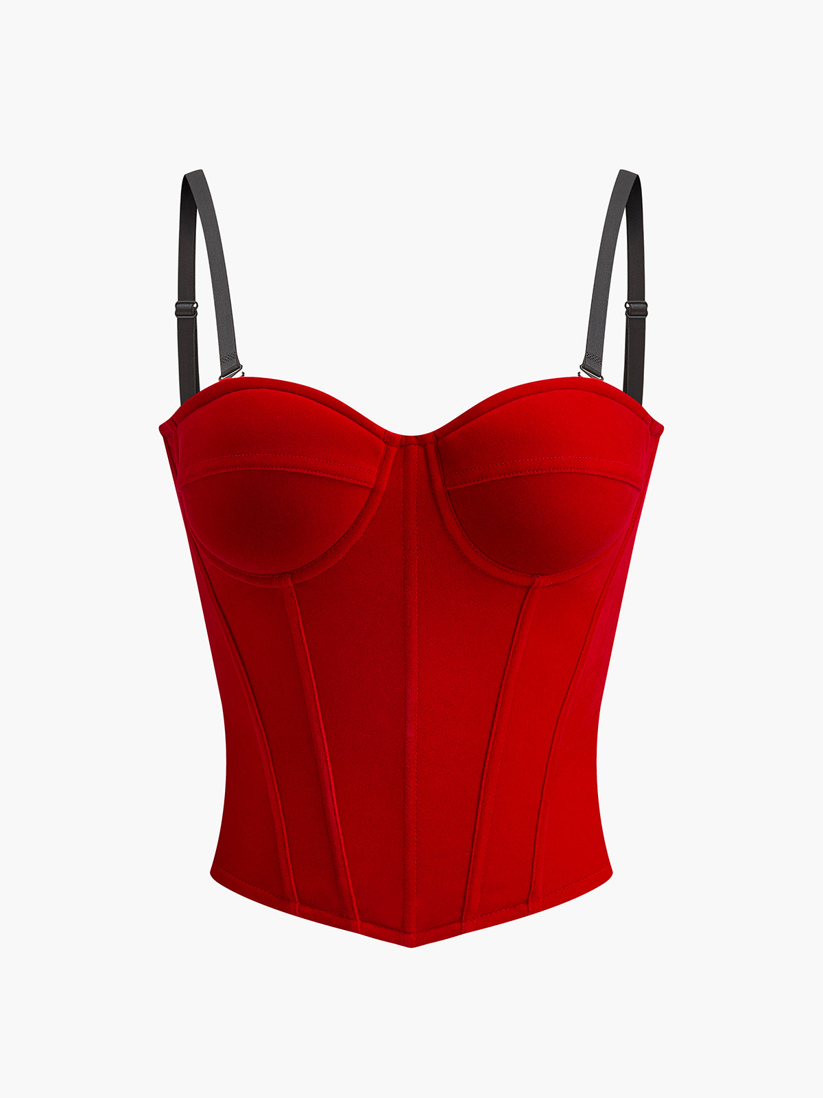 Kadife Şeritli Fermuarlı Korse