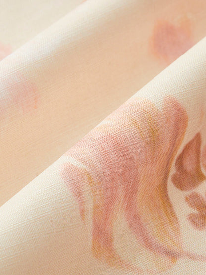 Kemerli Balon Kollu Çiçekli Elbise