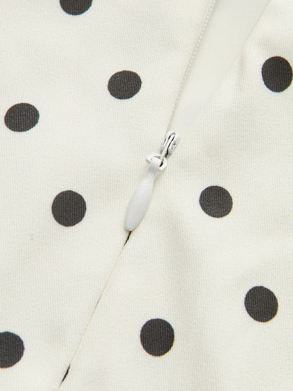 Puantiyeli Bağcıklı Sırt Elbisesi