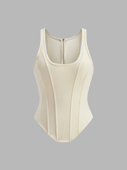 Kolsuz Arkası Bağlı Fermuarlı Üst