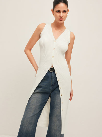 Düğme Detaylı Ribana Elbise