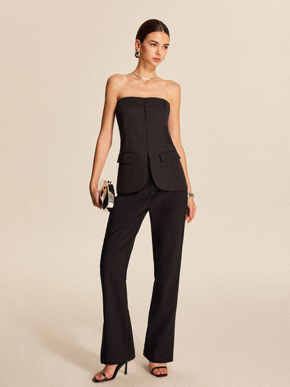 Askısız Önü Düğmeli Üst