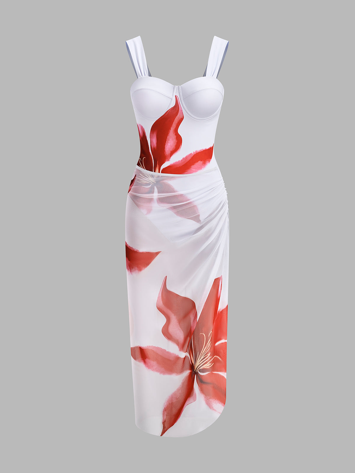 Drapeli Örtülü Korse Tarzı Tek Parça