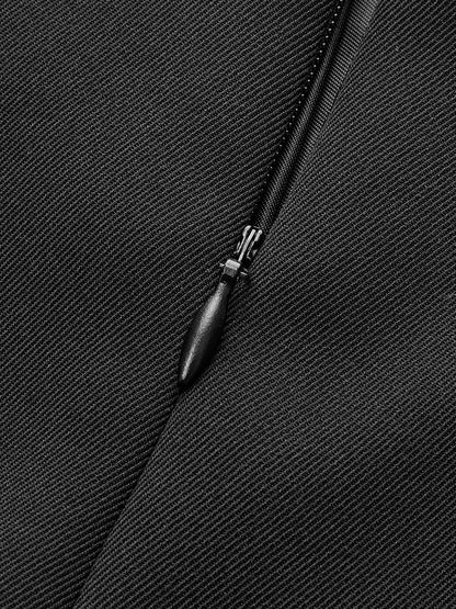 Metal Detaylı Asimetrik Pileli Etek