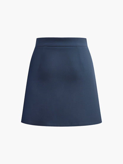 Asimetrik Katmanlı Bölünmüş Mini Etek