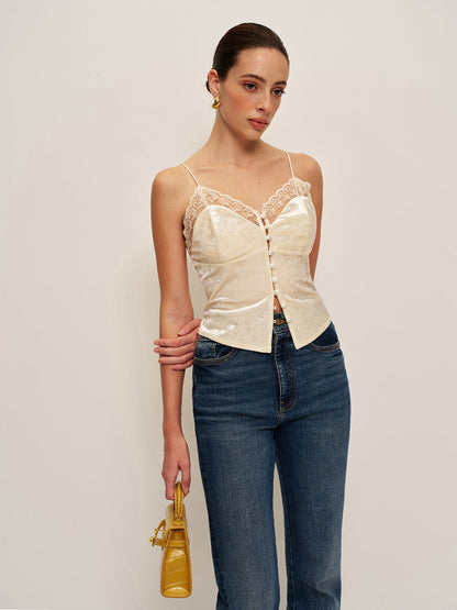 Dantel Detaylı Kadife Atlet