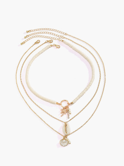 Üçlü Sıralı Deniz Kabuğu Kolye