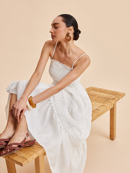 Fırfırlı Askılı Elbise