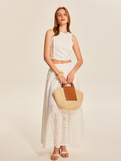 Dantelli Kırpılmış Etek Takımı