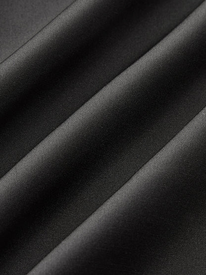 Sırtı Açık Uzun Kurdeleli Dantel Panelli Saten Askılı Elbise