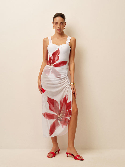 Drapeli Örtülü Korse Tarzı Tek Parça