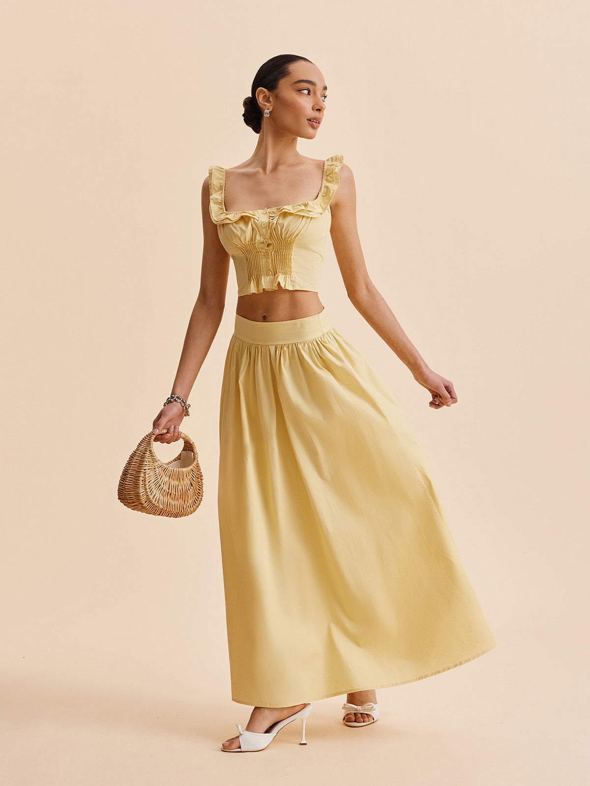 Fırfırlı Kırpılmış Etek Takımı