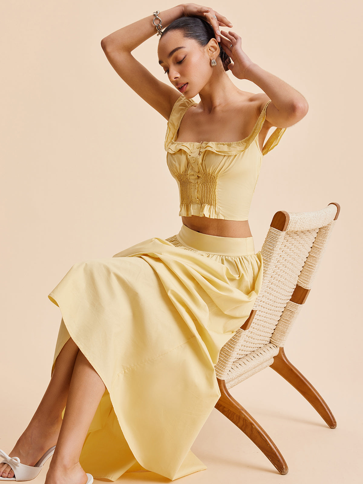 Fırfırlı Kırpılmış Etek Takımı