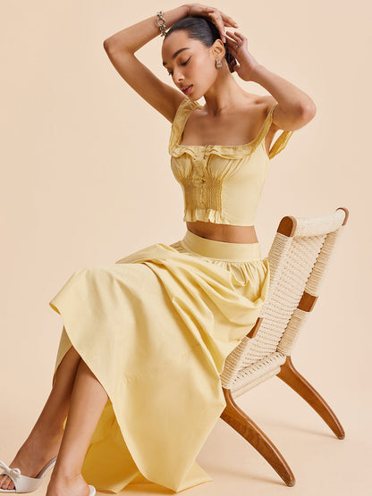 Fırfırlı Kırpılmış Etek Takımı