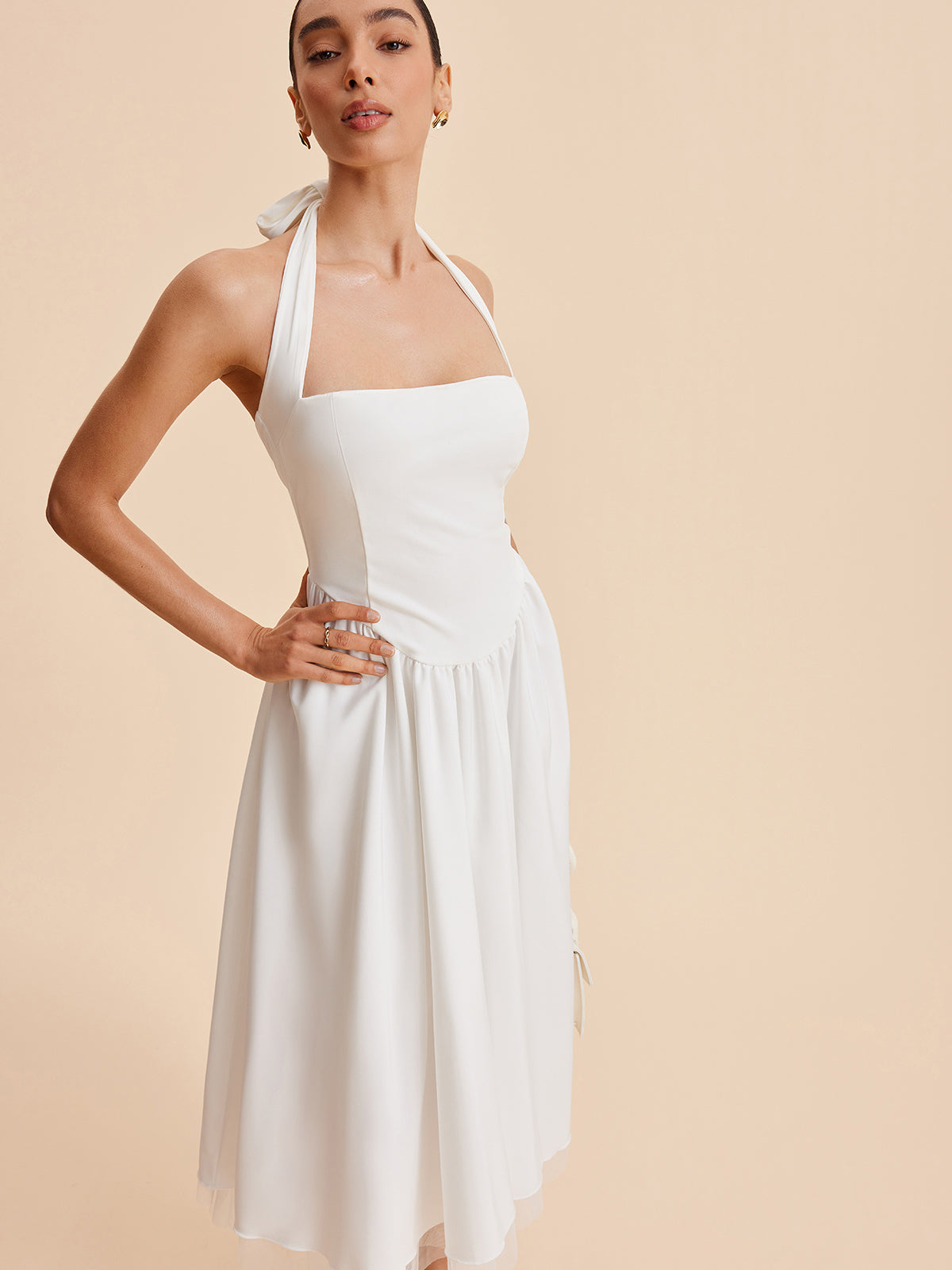 Askılı Sırtı Açık Fermuarlı Kolsuz Elbise