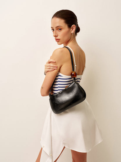 Boncuklu Askılı Suni Deri Omuz Çantası