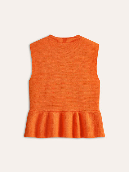 Kolsuz Volanlı Etekli Kazak Yelek