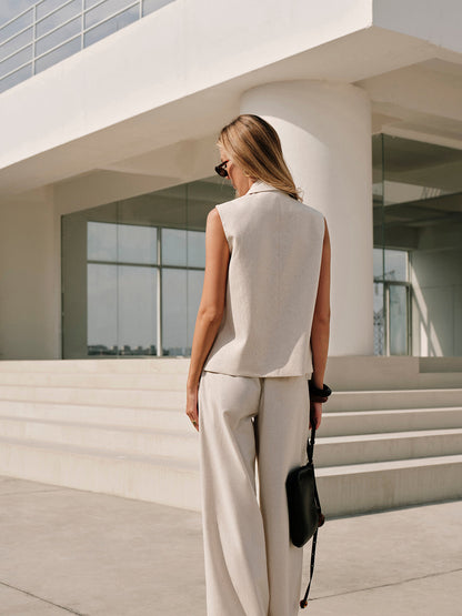 Pamuk ve Keten Metal Kolsuz Yelek