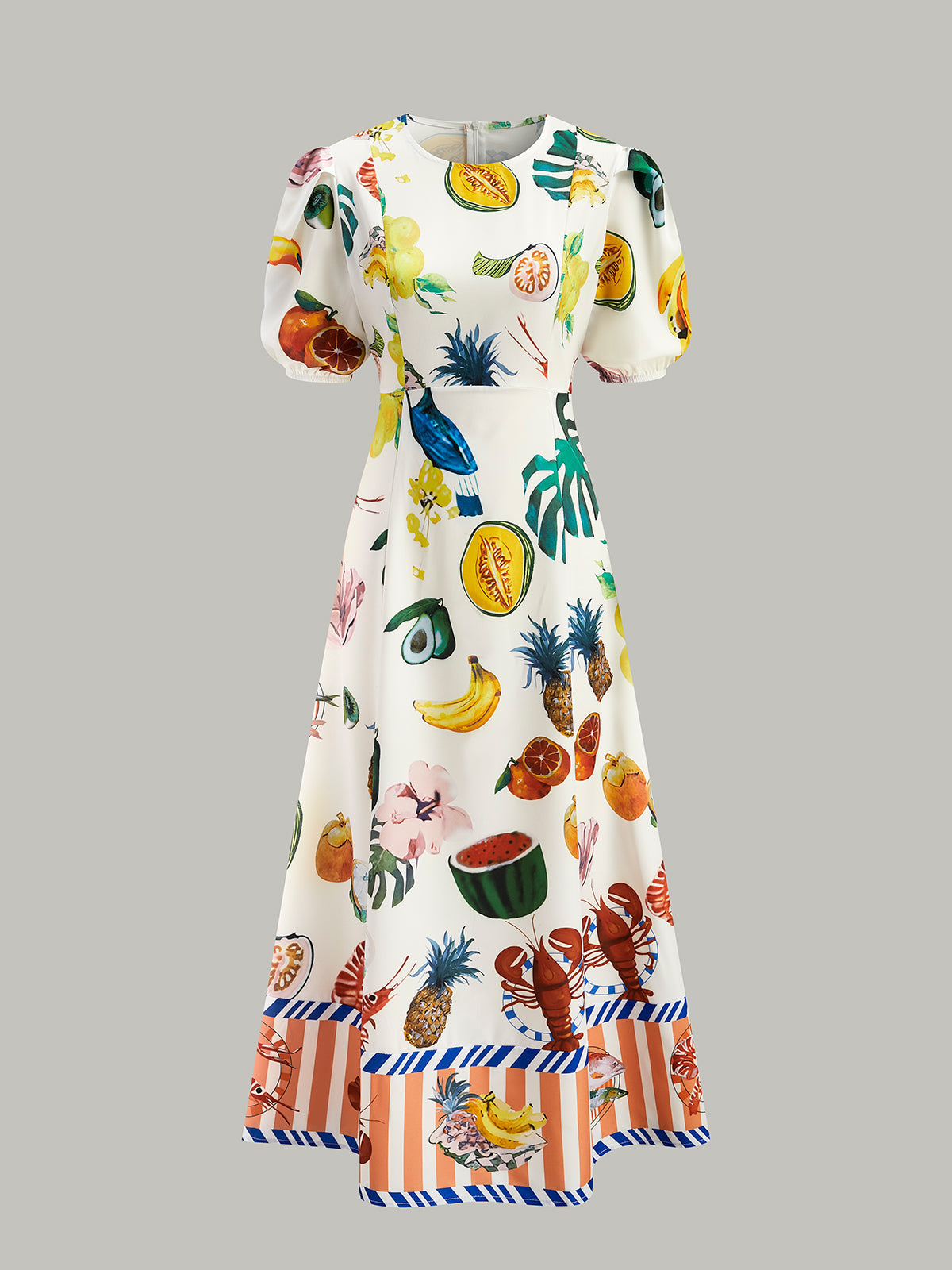 Boho Desenli Puf Kollu Elbise