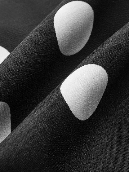 Tek Omuzlu Puantiyeli Peplum Elbise