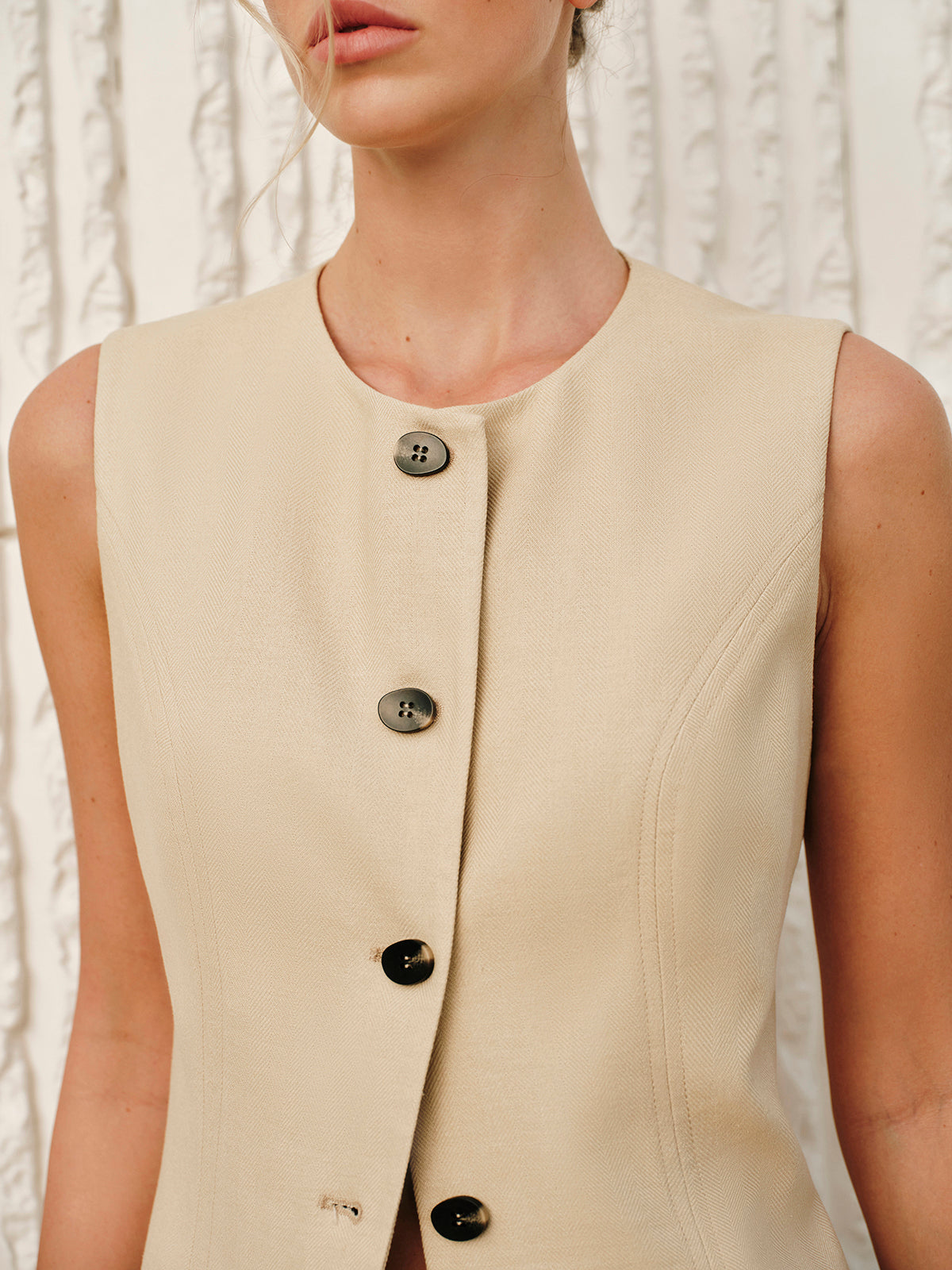 Pamuk ve Keten Bağcıklı Şort Takımı