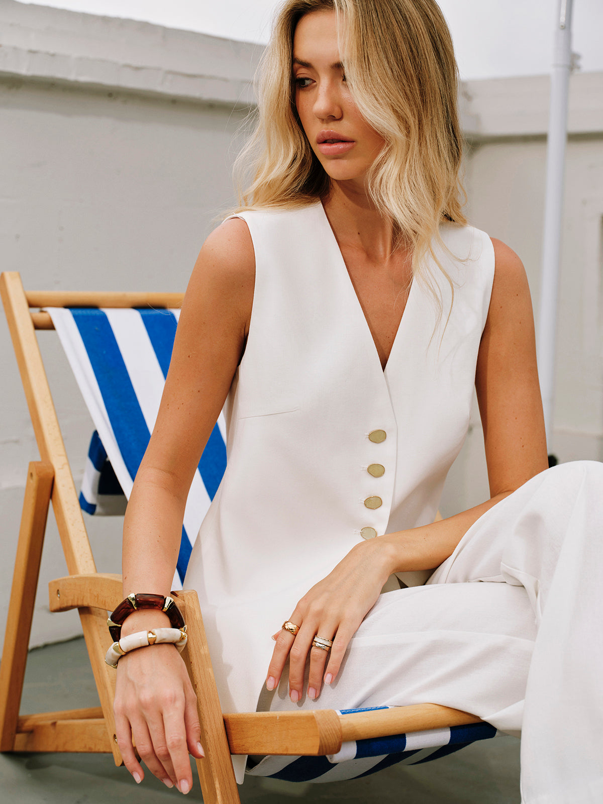 Pamuk ve Keten Bağlamalı Yelek