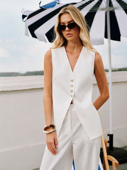 Pamuk ve Keten Bağlamalı Yelek