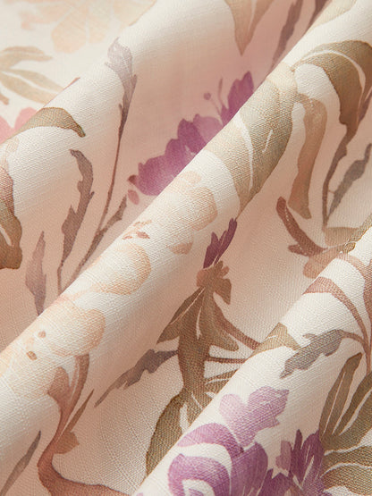 Romantik Çiçekli A Kesim V Yaka Askılı Elbise