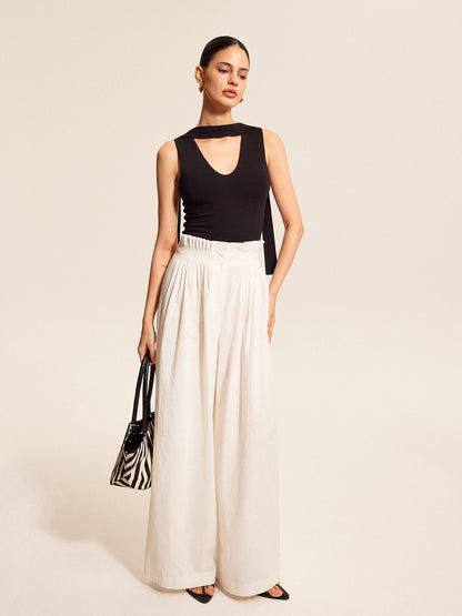 Boyun Bağlamalı V Yaka Üst