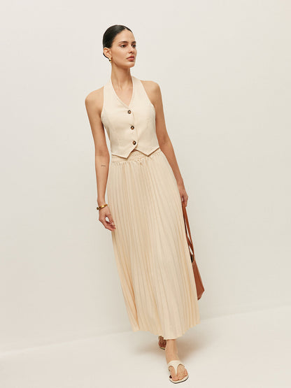 Pileli Etekli Yelek Takımı