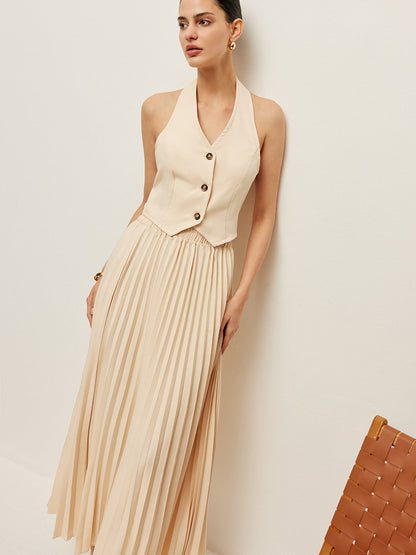 Pileli Etekli Yelek Takımı