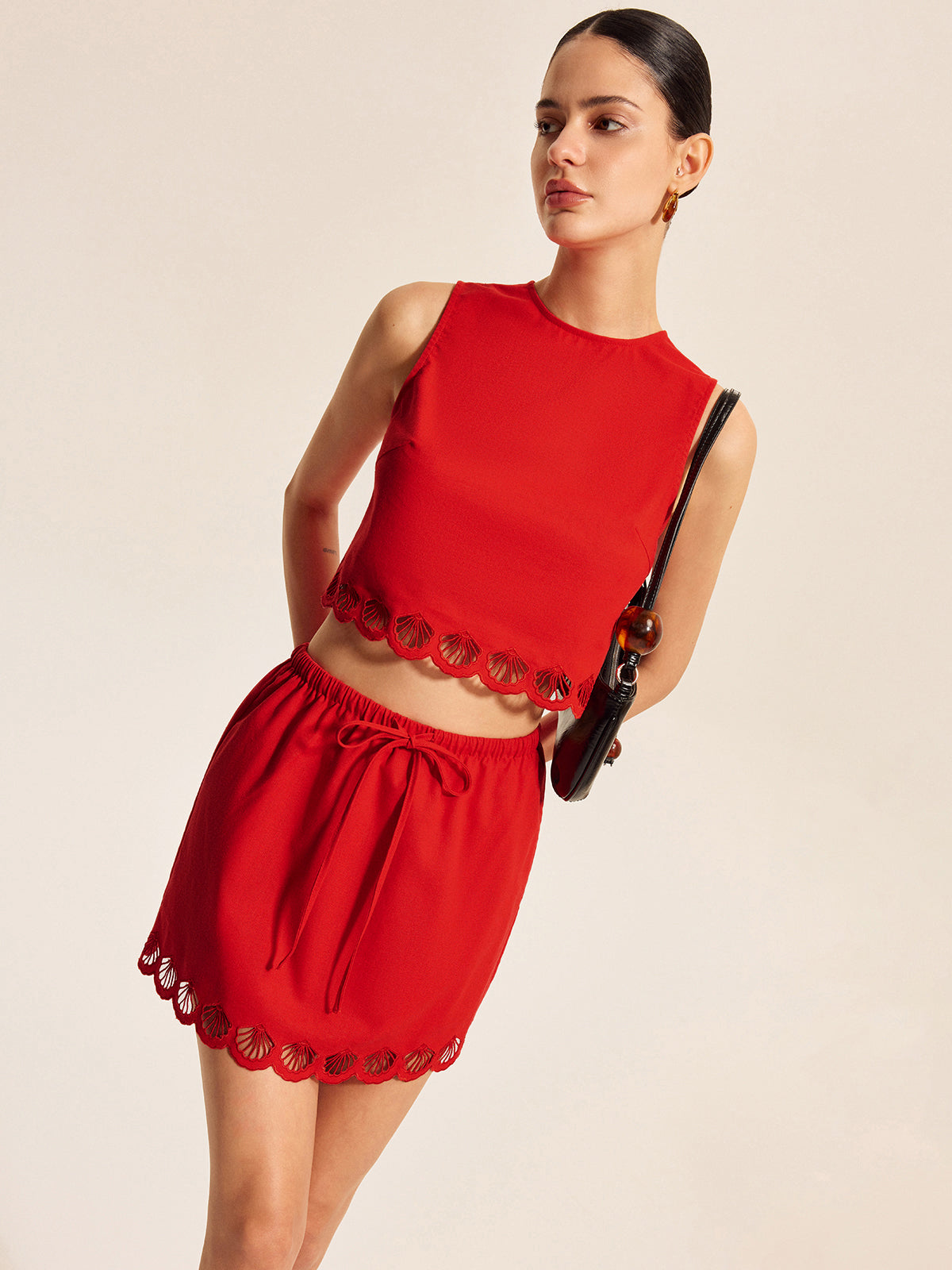 Pamuk ve Keten Taraklı Etek Takımı