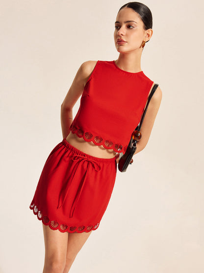 Pamuk ve Keten Taraklı Etek Takımı